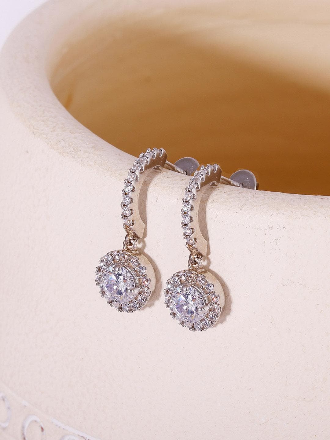 GIVA 925 Silver Zircon Drizzle Drop Earrings