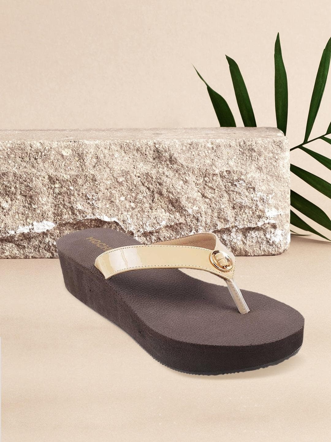Mochi Women Brown Solid Heels
