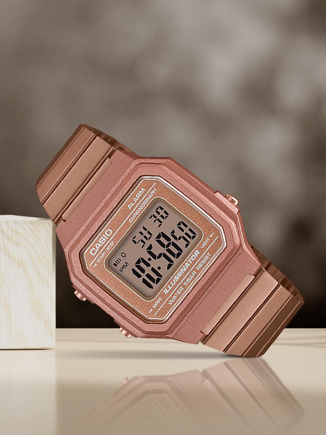 Buy CASIO Vintage B650WC 5ADF Rose Gold Digital Dial Rose Gold Stainless Steel Band D200 - - Accessories for Unisex