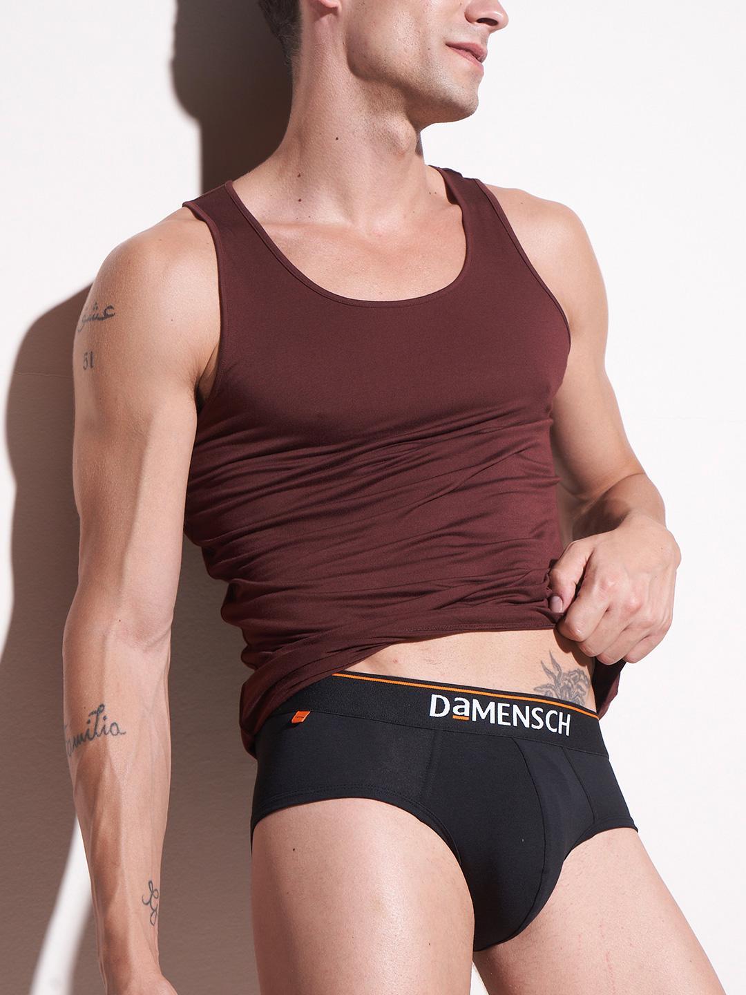 Buy DAMENSCH Men Solid Basic Deo Cotton Anti Bacterial Briefs DAM CTS B SWB - - Apparel for Men
