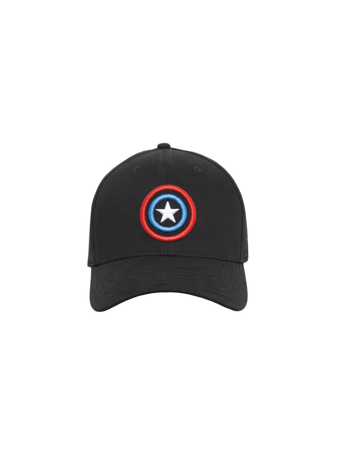 Kook N Keech Men Black Embroidered Captain America Baseball Cap