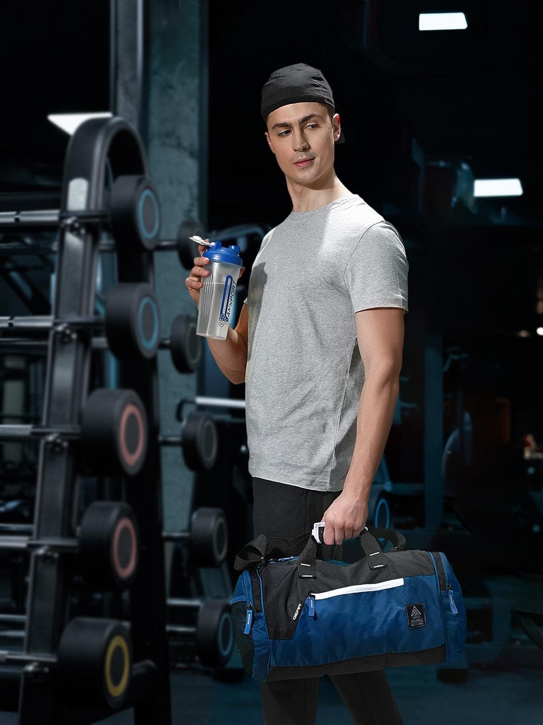 Buy Gear Unisex Blue & Black Colourblocked Cross Training Duffel Bag - - Accessories for Unisex