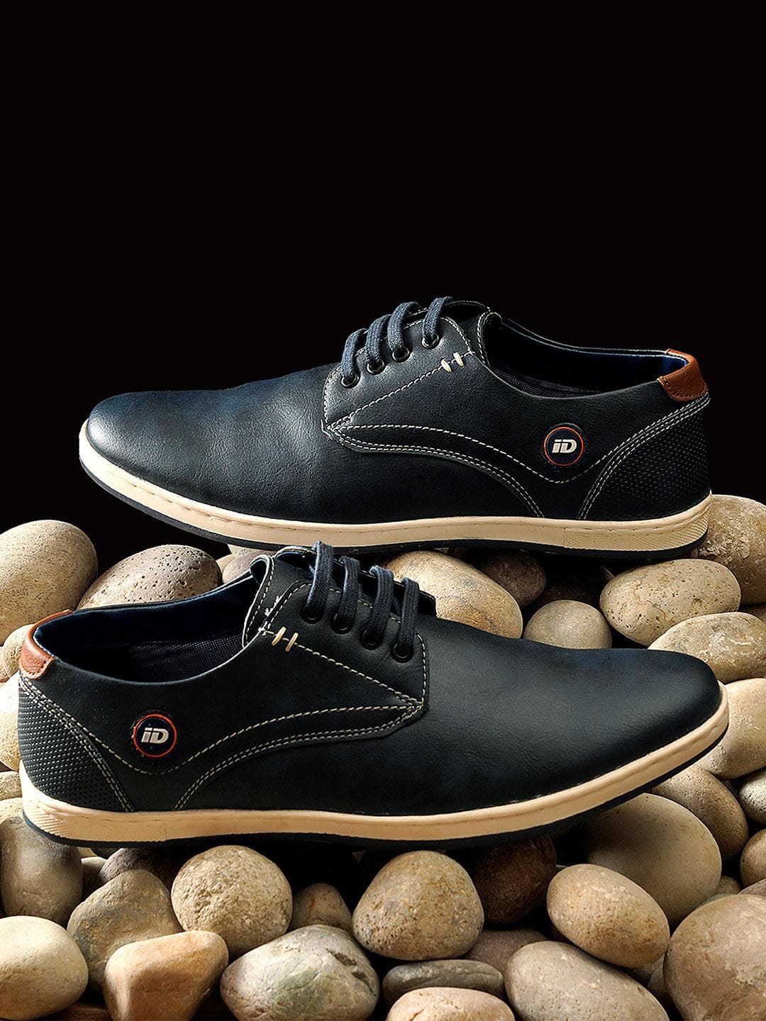 iD Men Blue Lace Up Casual Shoes