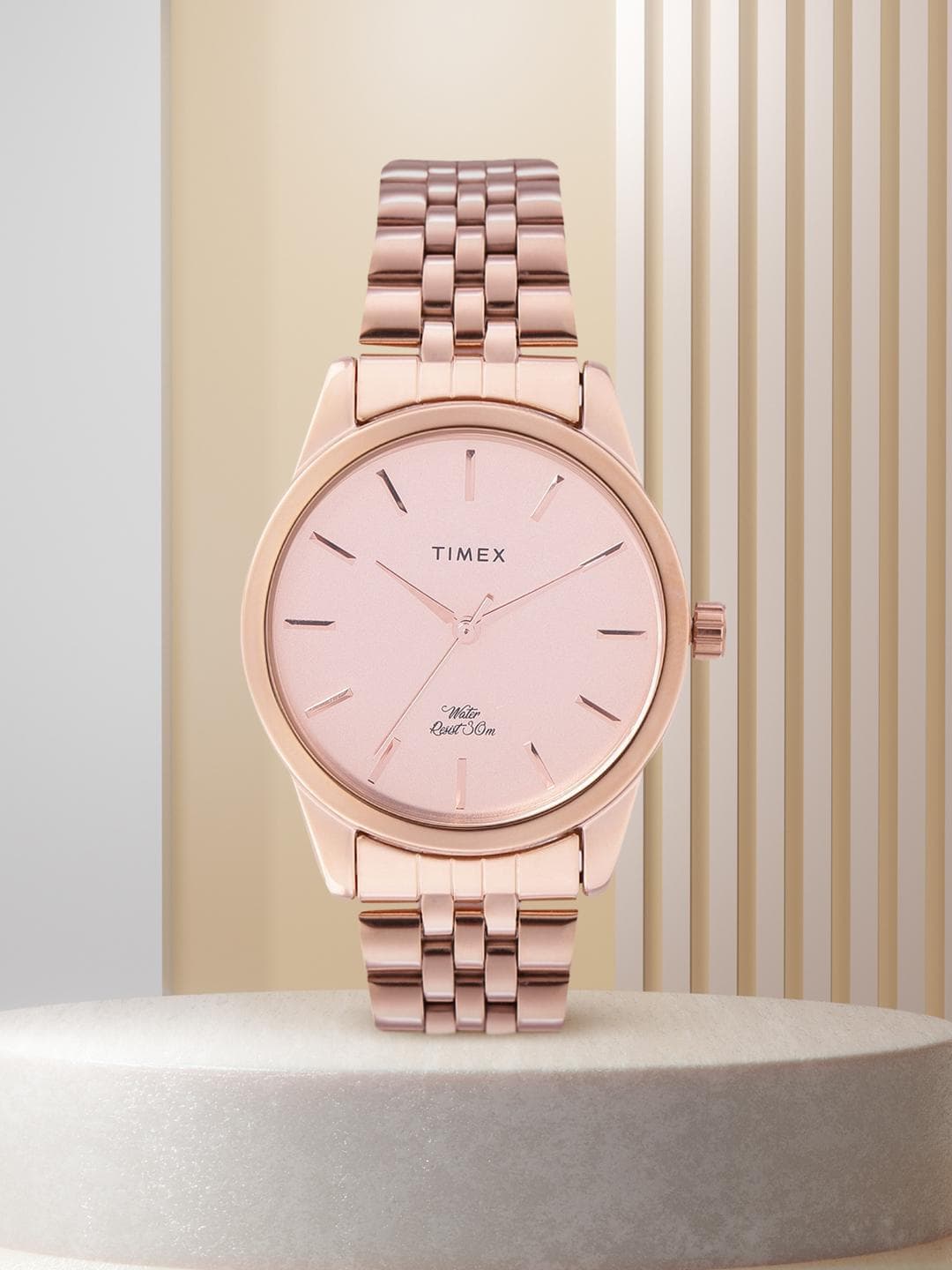 Timex Round 21mm Rose Gold Dial Analog Women Watch - TWEL13102