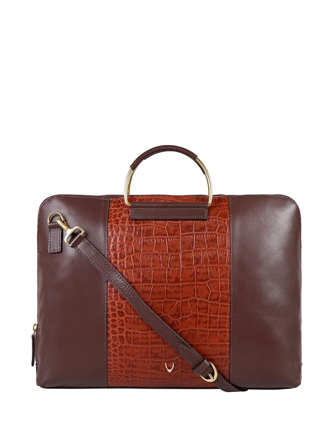 Buy Hidesign Women Brown Croc Textured Leather 14 Inch Laptop Handbag - - Accessories for Women