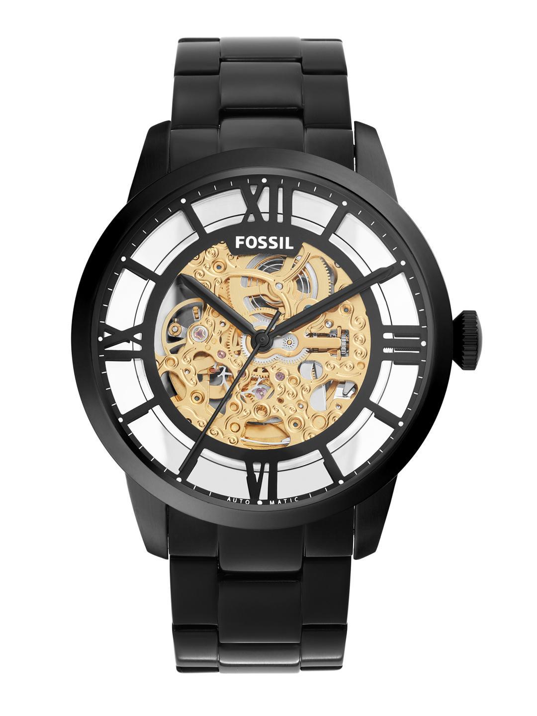 Buy Fossil Men Gold Toned Skeleton Dial Analogue Automatic Watch ME3197 - - Accessories for Men