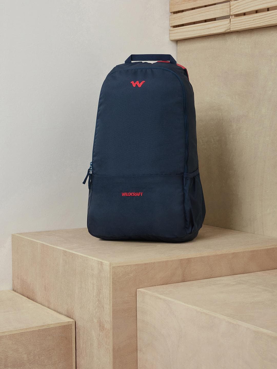 Buy Wildcraft Unisex Navy Blue & Red Solid Backpack - - Accessories for Unisex