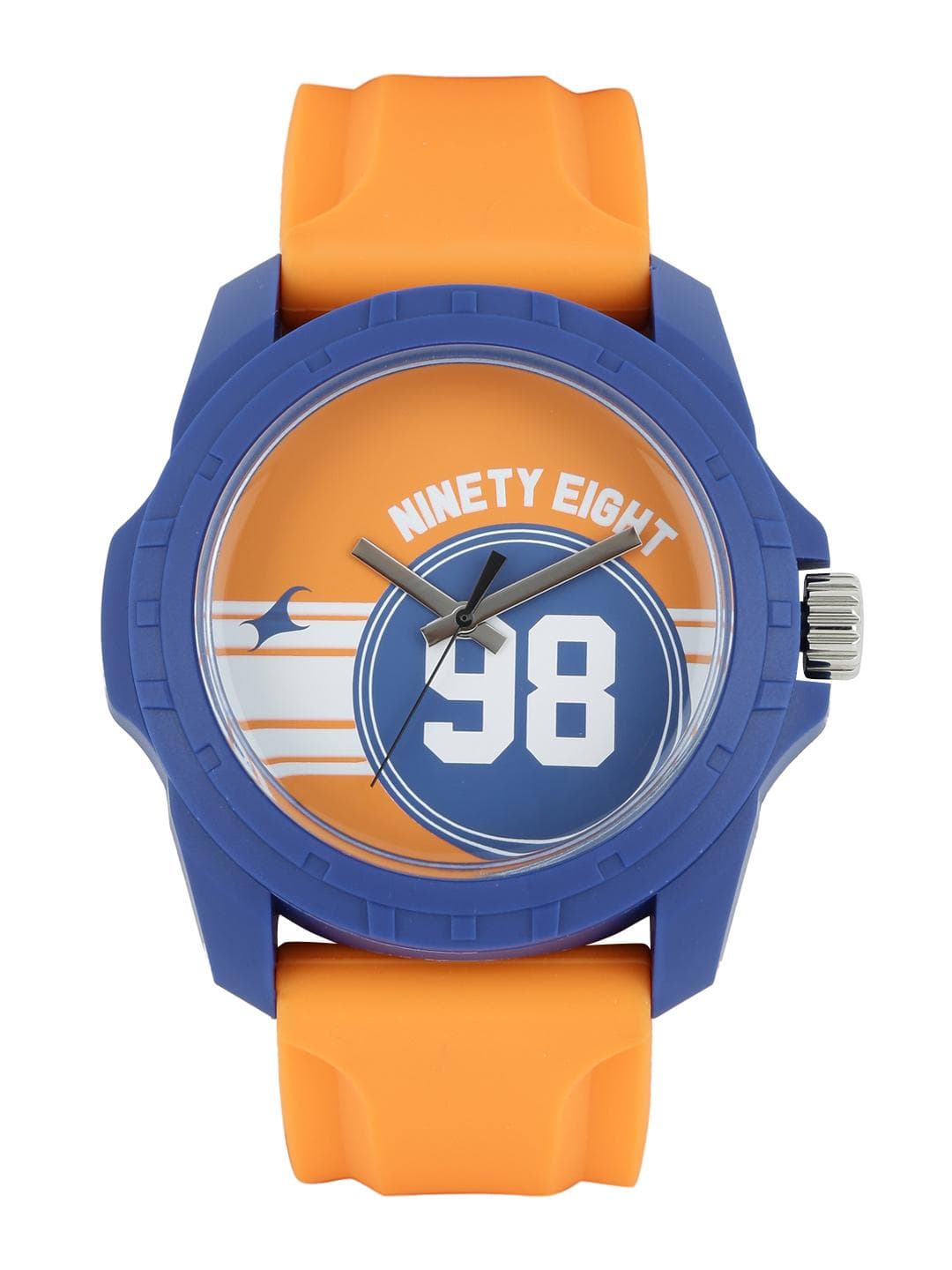 Fastrack Tees Unisex Orange & Blue Printed Dial Watch 38018PP02CJ