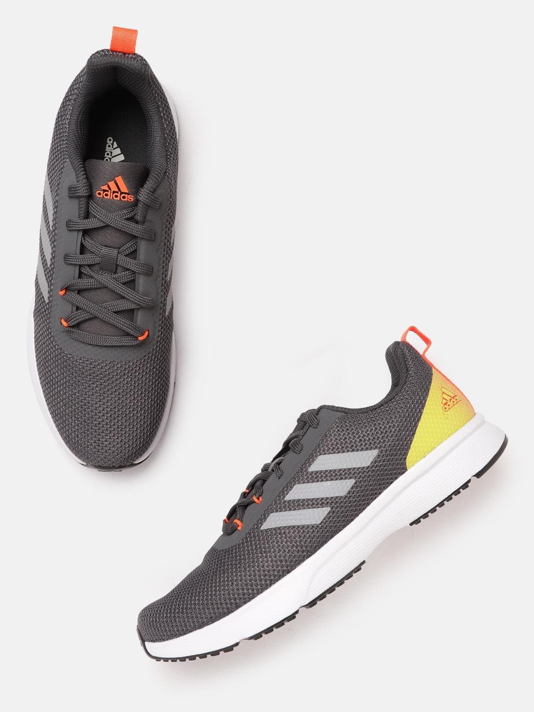 Buy ADIDAS Men Charcoal Grey Glowrun Reflective M Woven Design Running Shoes - - Footwear for Men