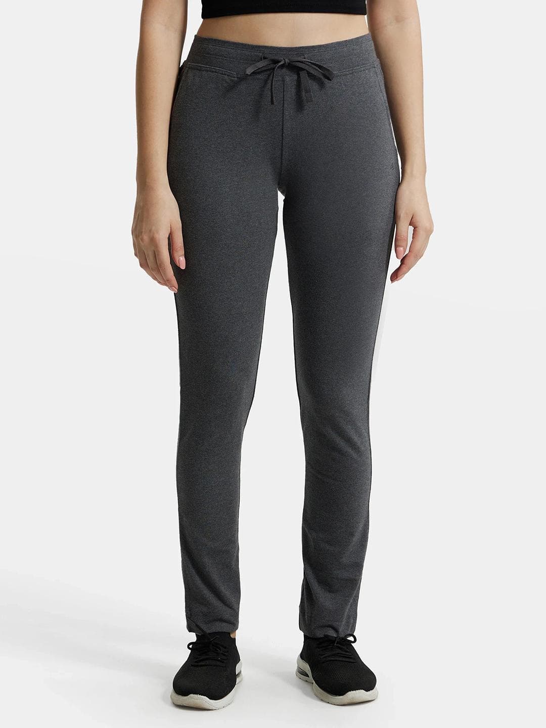 Jockey Super Combed Cotton Elastane Stretch Slim Fit Trackpants With Side Pockets-1301