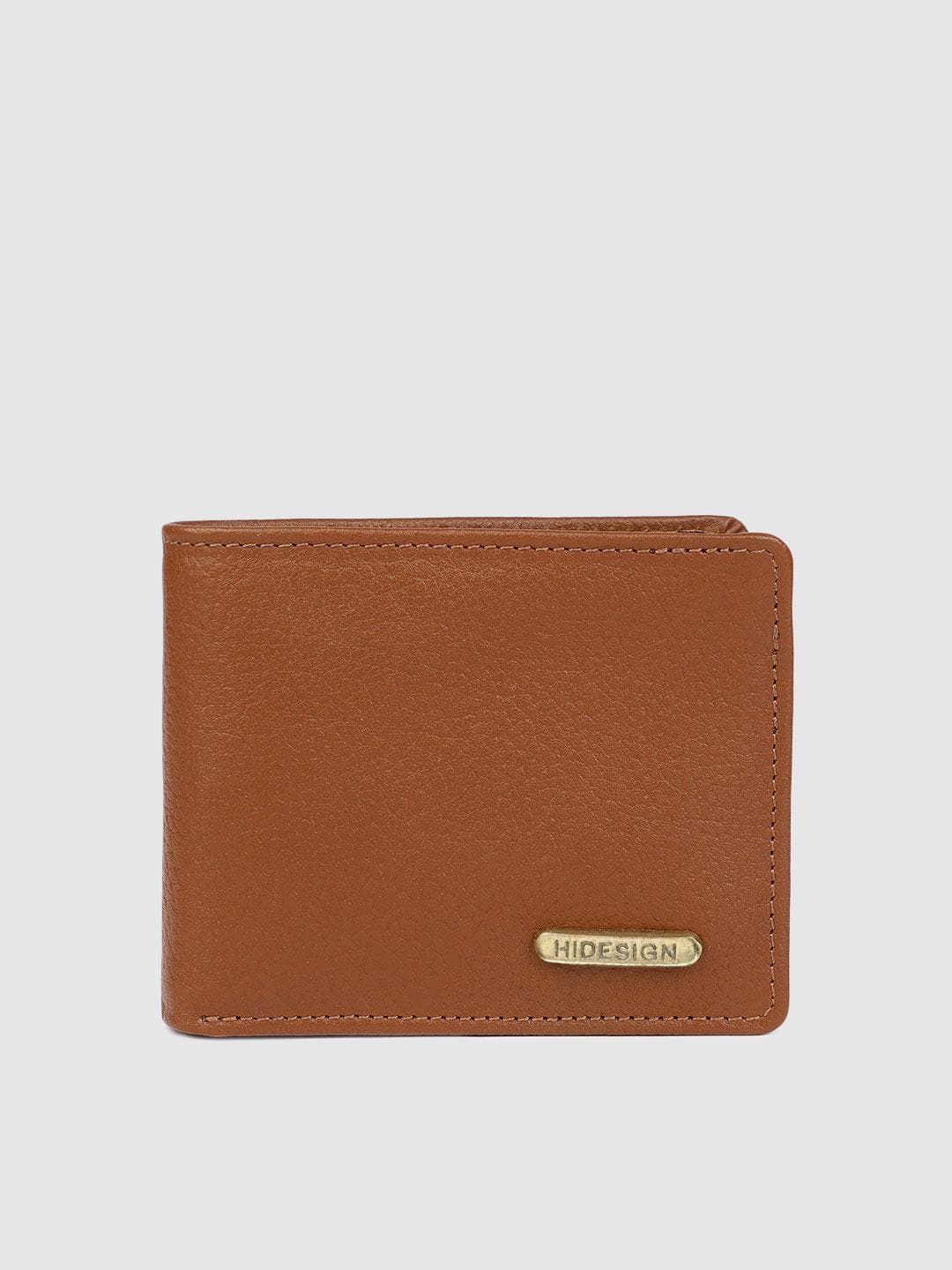 Hidesign Men Tan Brown Leather Two Fold Wallet