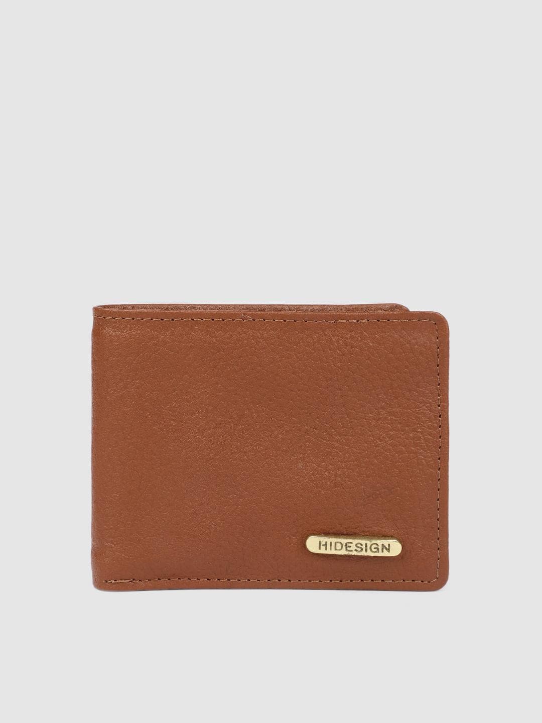Hidesign Men Tan Brown Leather Two Fold Wallet