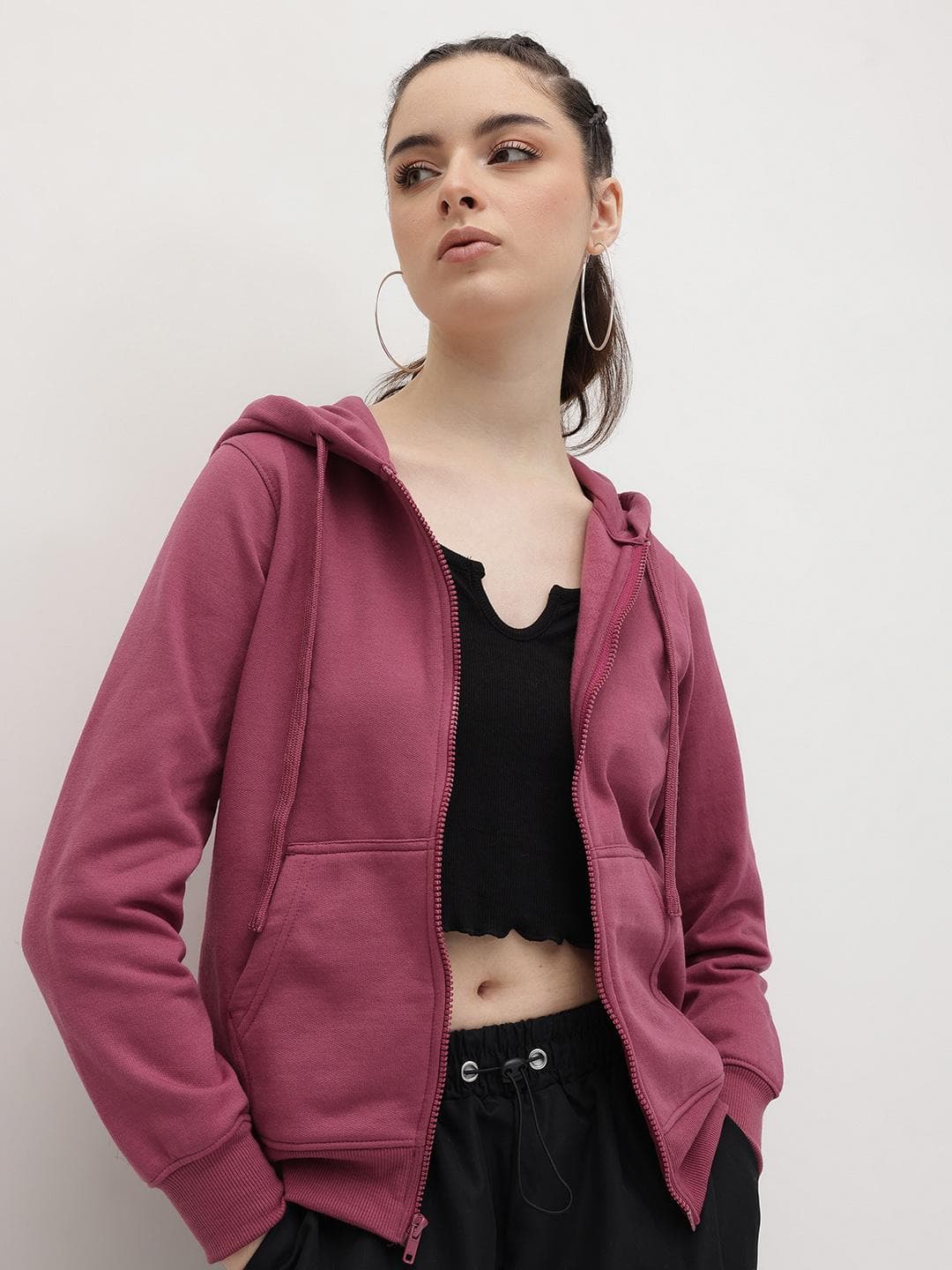 The Roadster Life Co. Hooded Zip-Up Sweatshirt with Inner Fleece