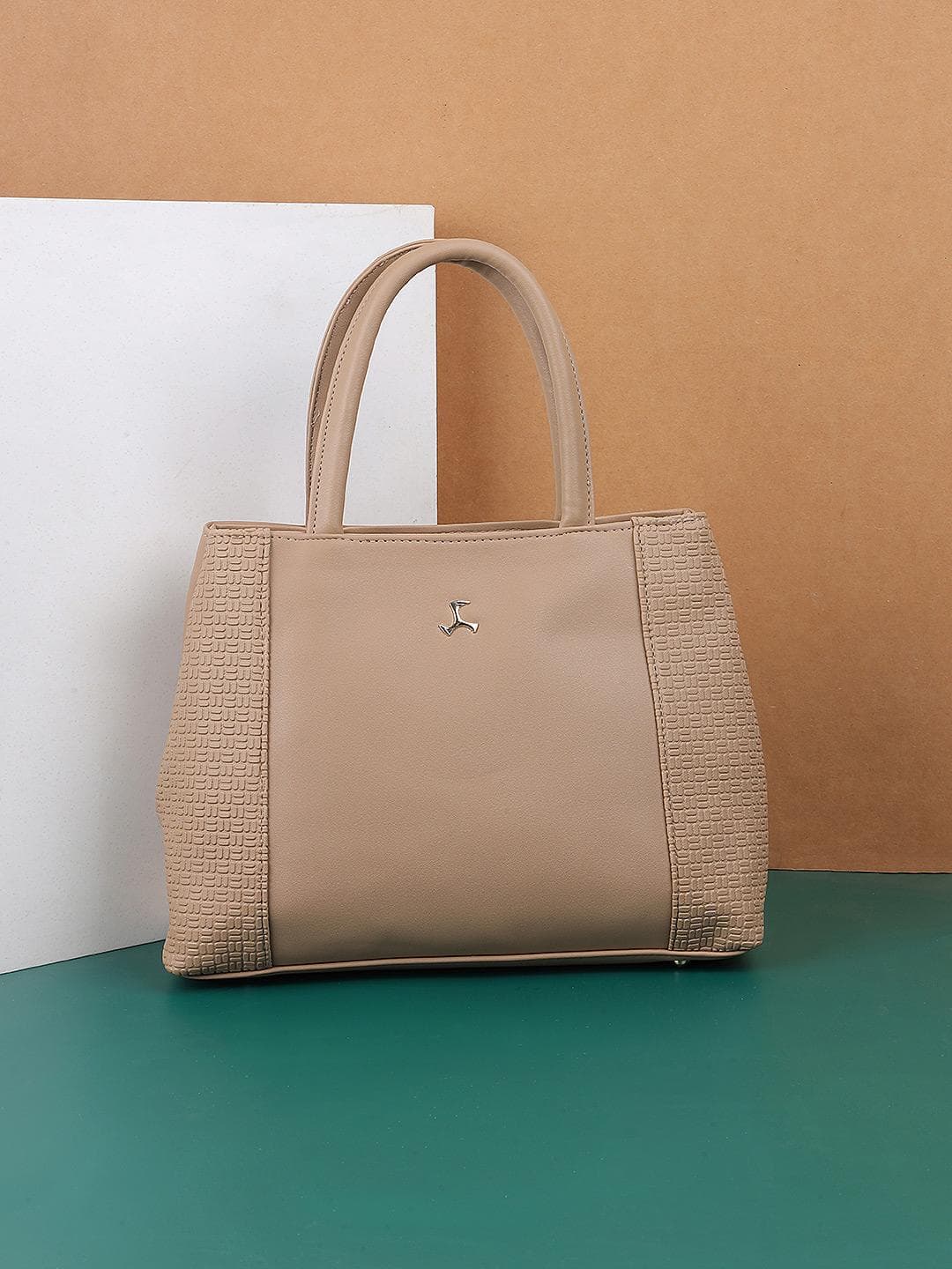 Buy Mochi Beige PU Structured Handheld Bag - - Accessories for Women