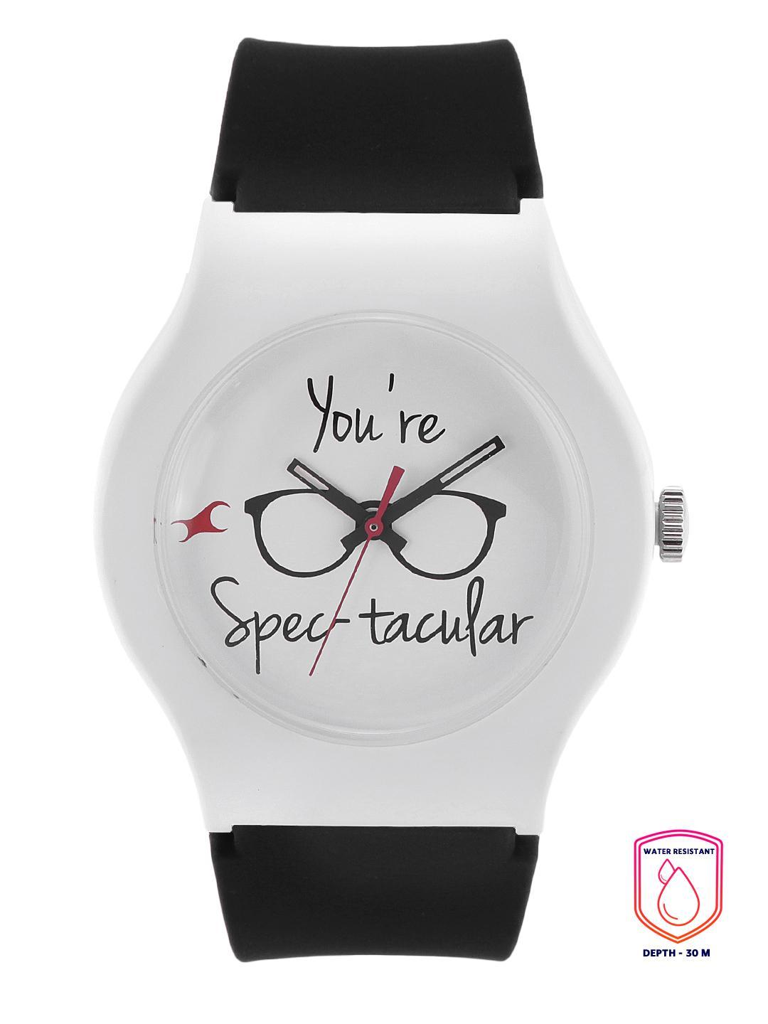 Buy Fastrack Unisex White Printed Dial & Black Straps Tees Valentine Analogue Watch 9915PP64 - - Accessories for Unisex