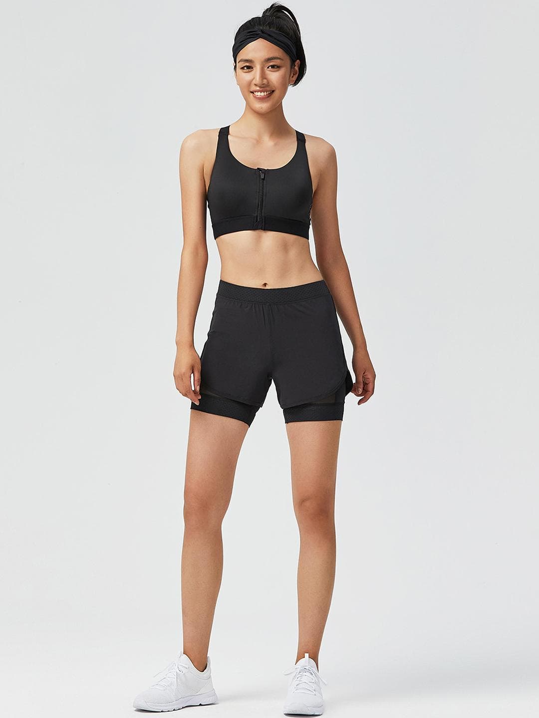 Decathlon Domyos - Women Black Fst 900 W Breathable Gym Shorts