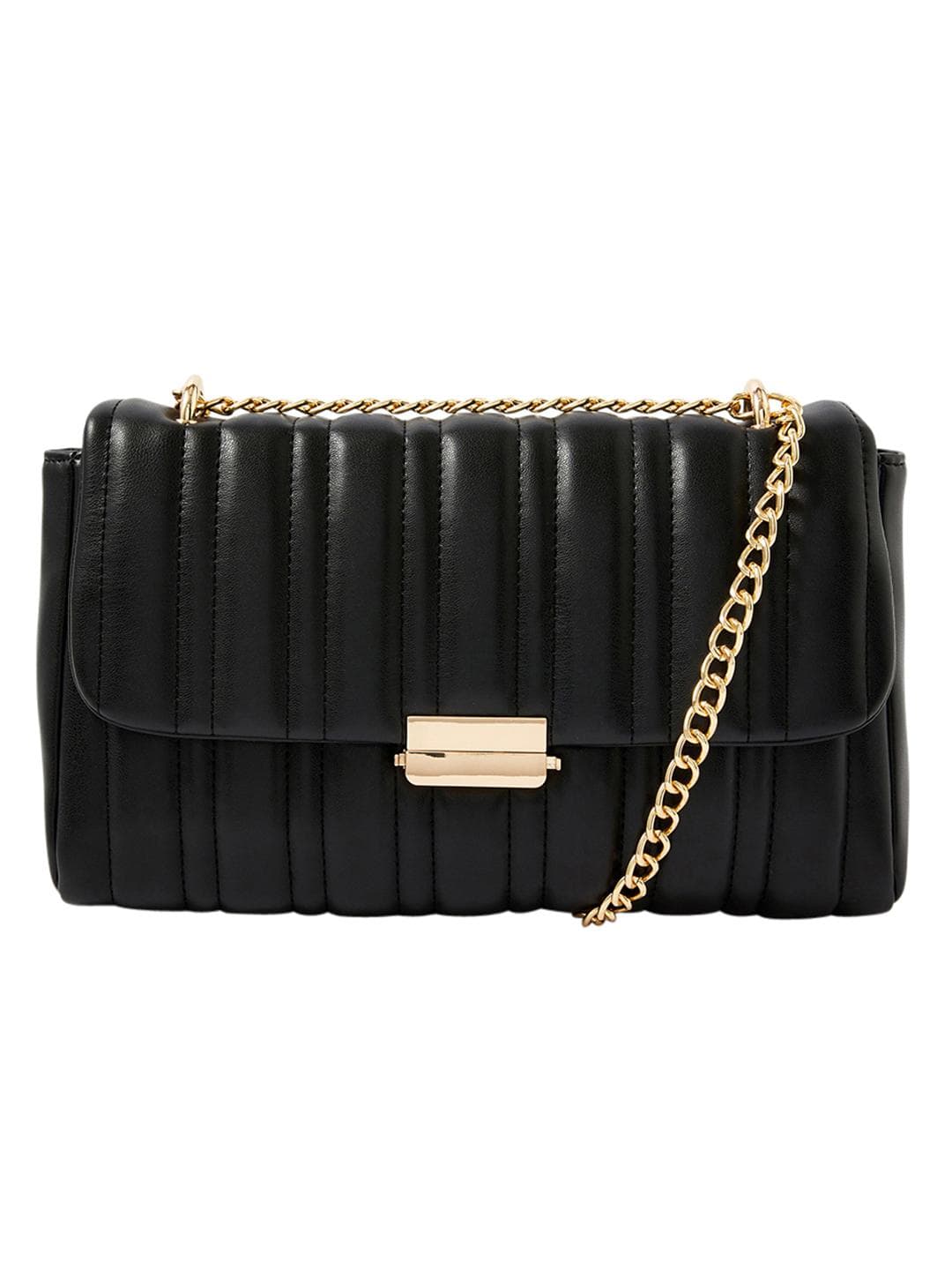 Accessorize London Women Faux Leather Carrie Chain Quilt Sling Bag