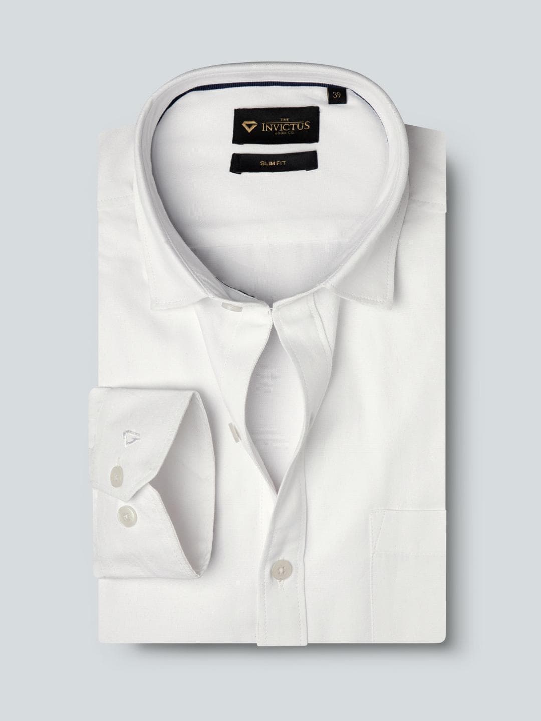 INVICTUS Men White Slim Fit Opaque Formal Shirt