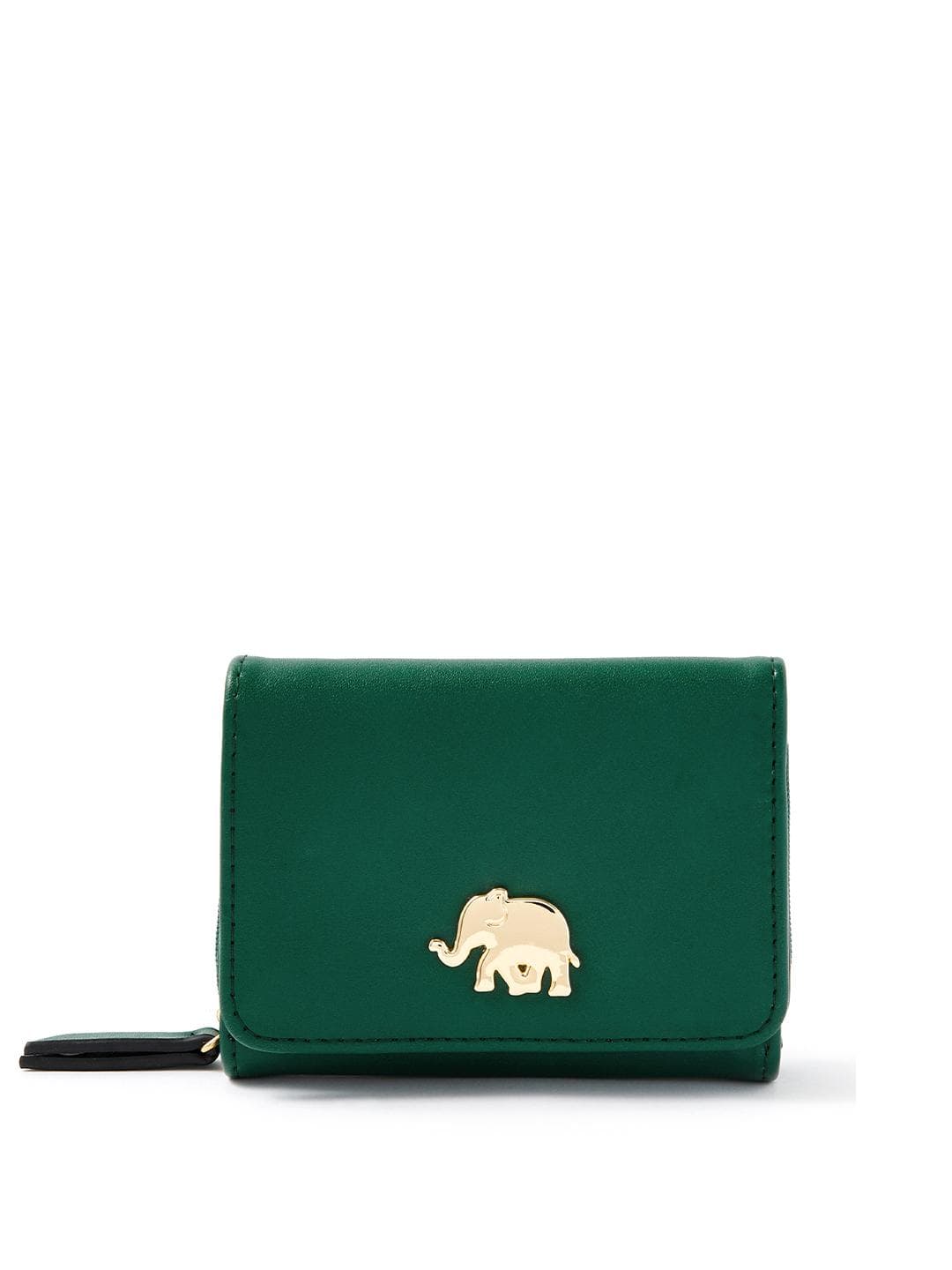 Buy Accessorize Women Green Elephant Zip Around Wallet - - Accessories for Women