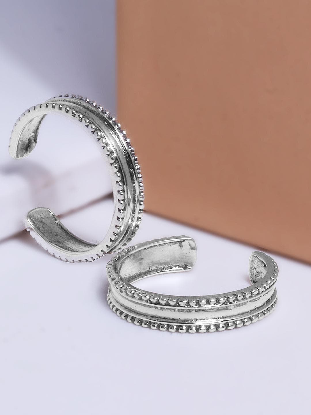 GIVA 925 Sterling Silver Layered Bead Toe Rings