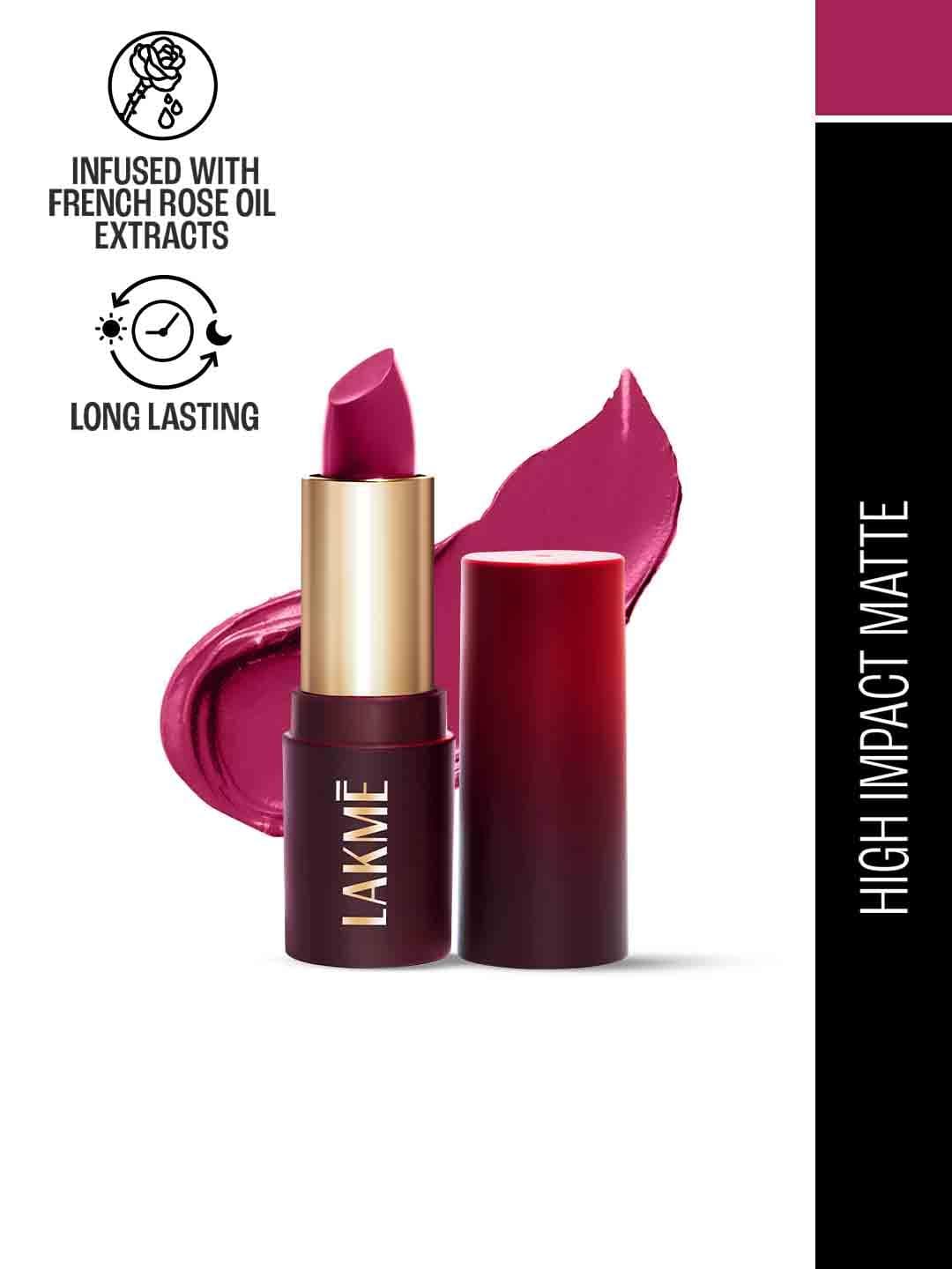 Buy Lakme Forever Matte Long Lasting Lipstick With French Rose Oil Ext 4.5g Pink Unicorn CP12 - - Personal Care for Women