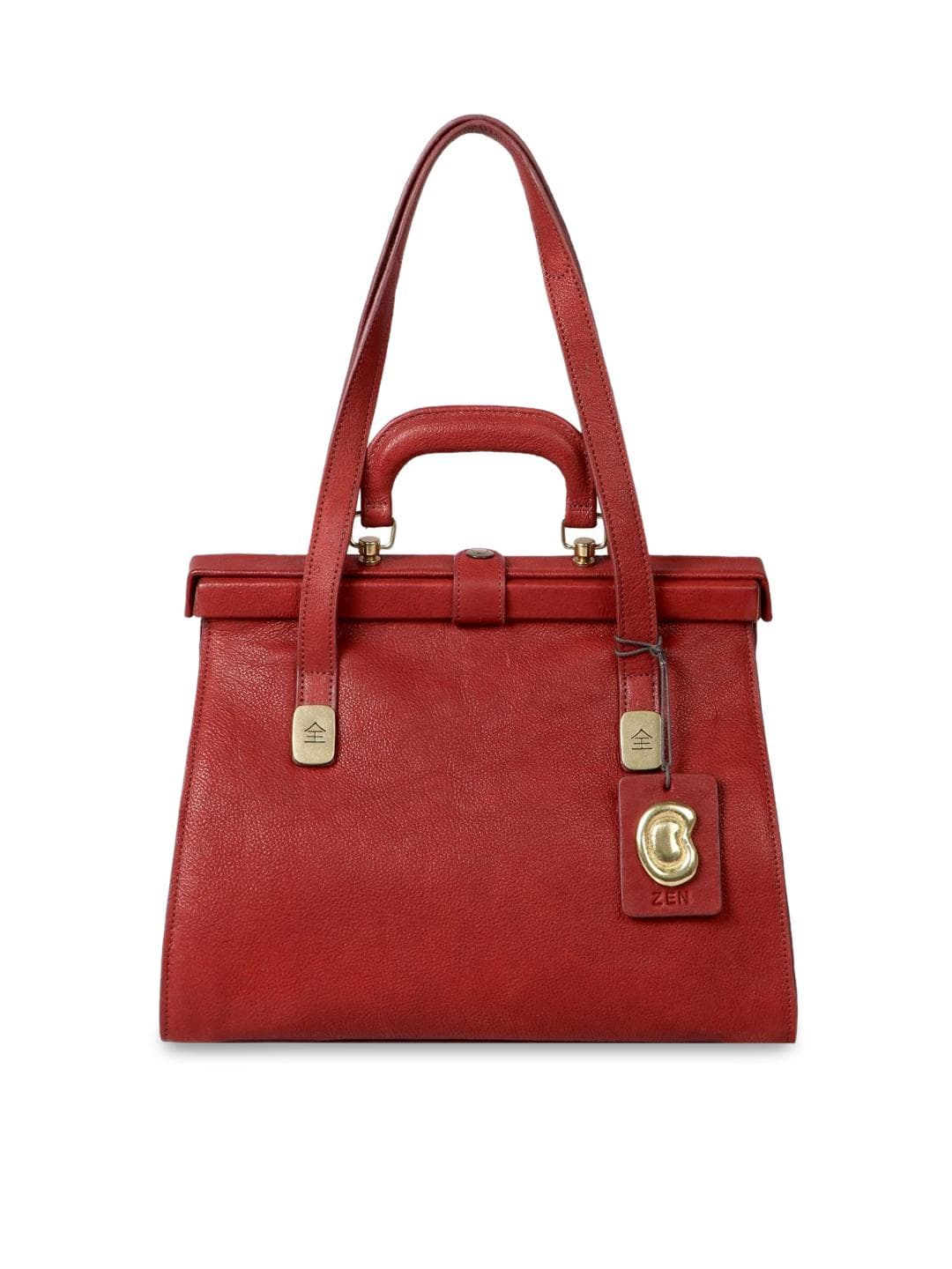 Buy Hidesign Red Leather Structured Handheld Bag - - Accessories for Women