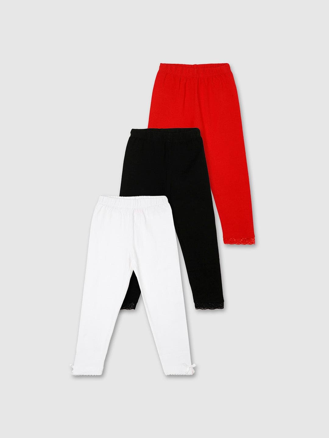 Max Girls Pack of 3 Solid Elasticated Legging