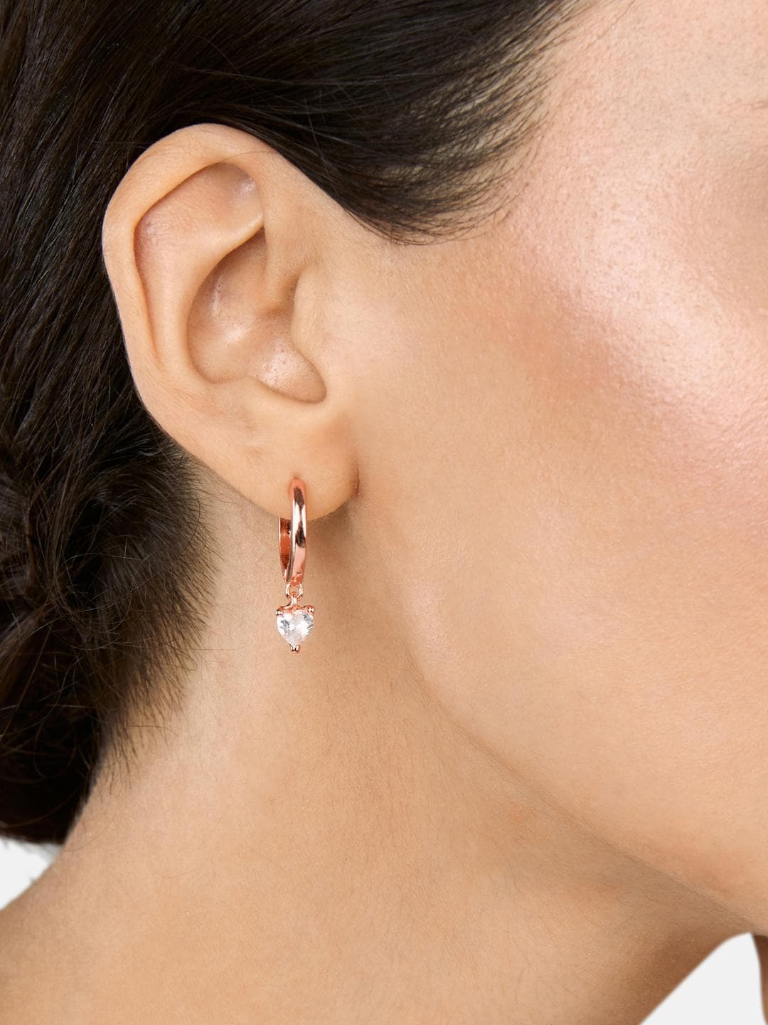MINUTIAE Rose Gold Plated Circular Studs Earrings