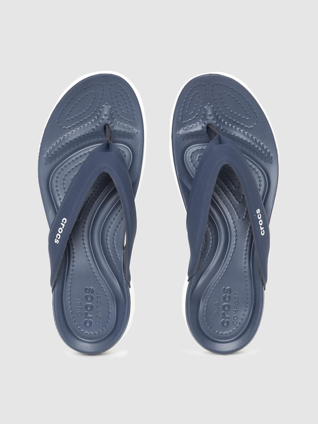 Crocs Women Navy Blue Capri V Sporty Croslite Thong Flip-Flops