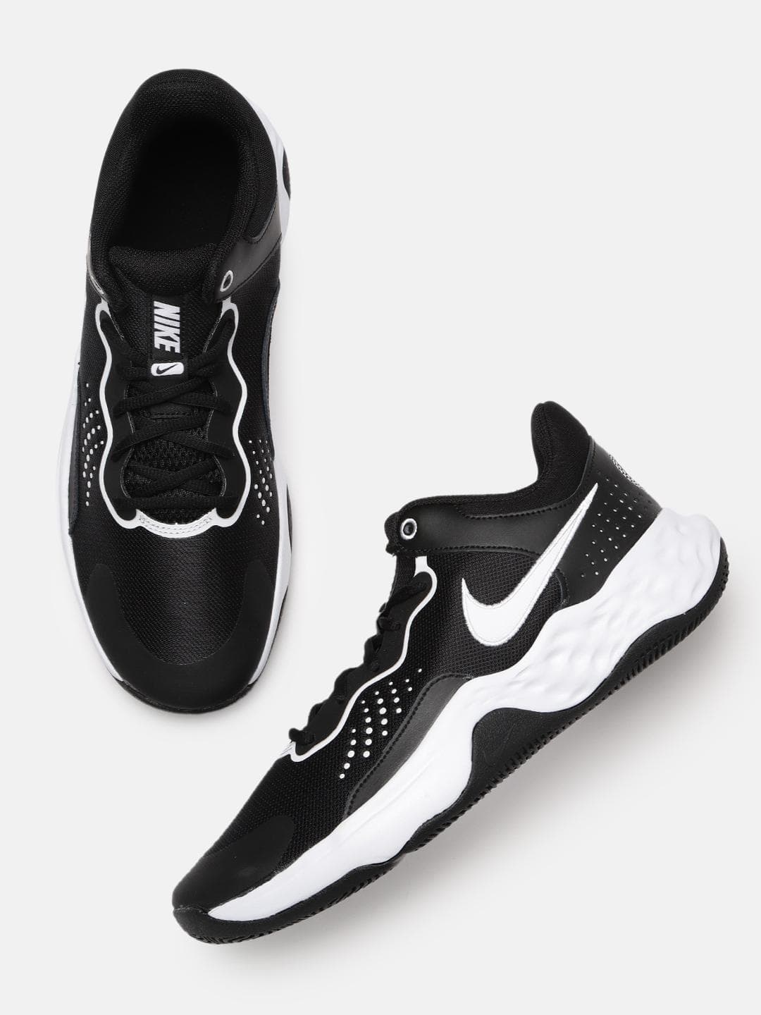 Buy Nike Men Black & White Perforated Fly.By 3 Mid Top Basketball Shoes - - Footwear for Men