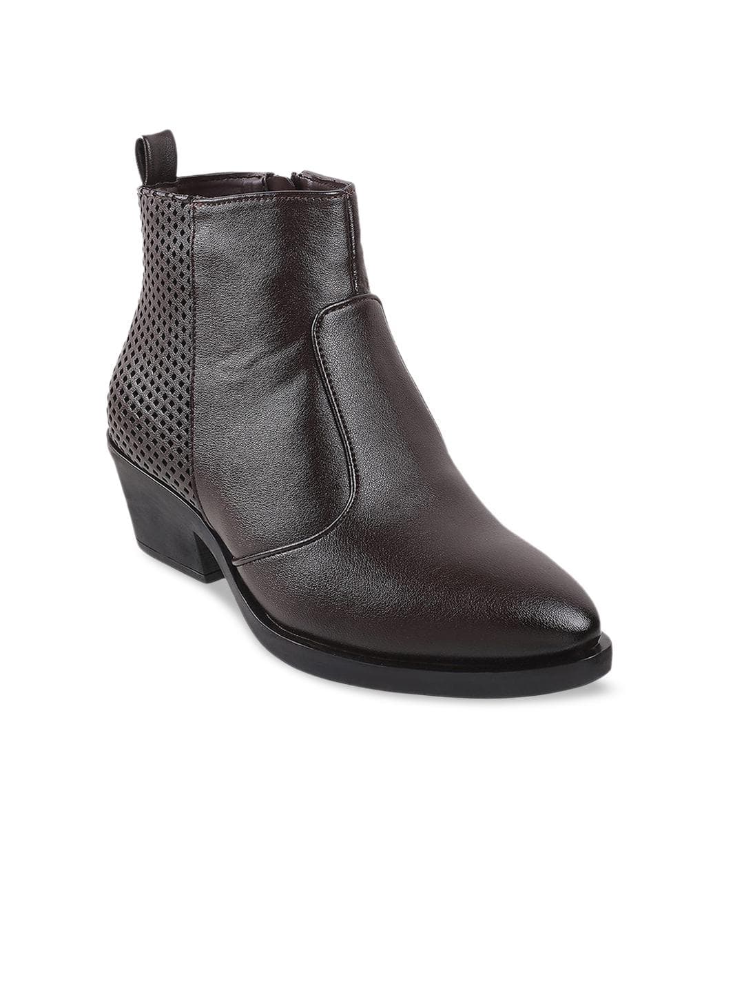 Buy Metro Womens Brown Block Heeled Ankle Comfort Boots - - Footwear for Women