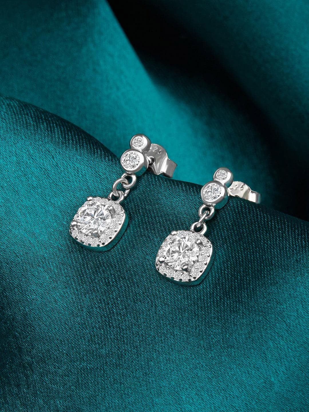 GIVA 925 Silver Zircon Halo Earrings