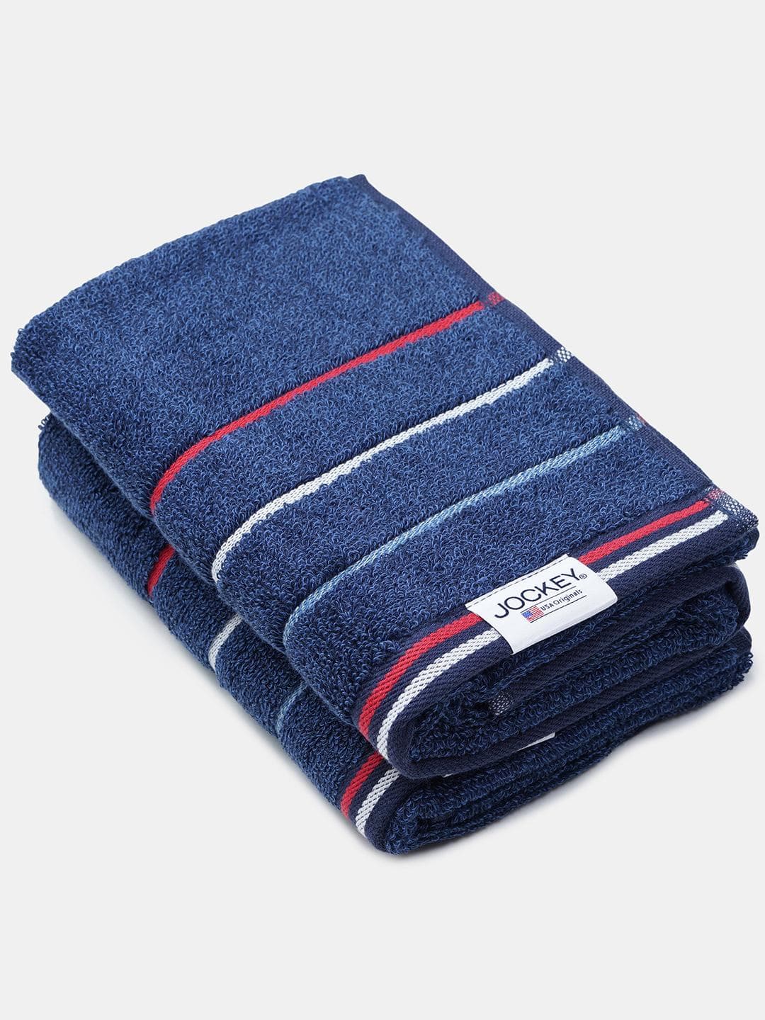 Buy Jockey Pack Of 2 Cotton Rich Terry Ultrasoft And Durable Striped Hand Towel T222 - - Home for Unisex