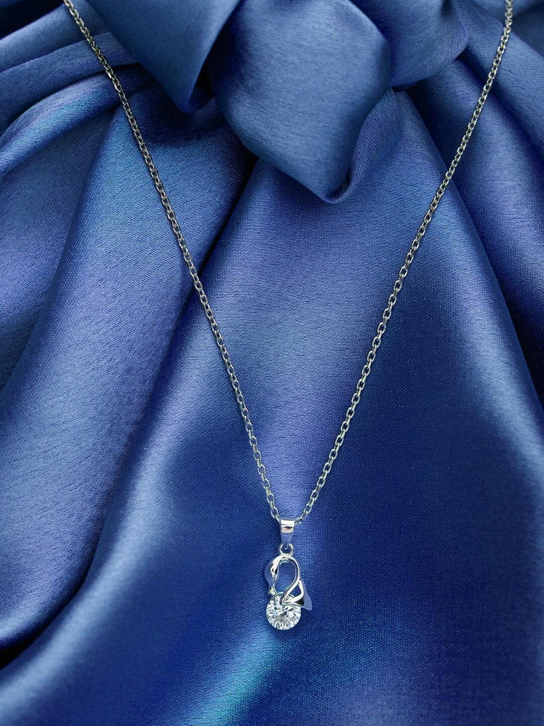 Buy GIVA 925 Sterling Silver Rhodium Plated Mini Swan Pendant With Link Chain - - Accessories for Women