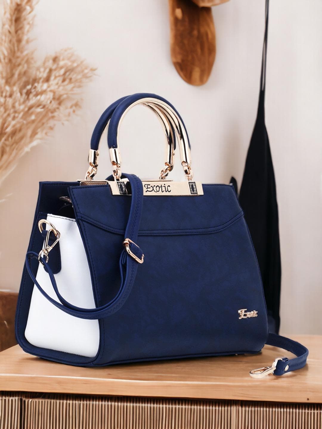 Buy Exotic Blue PU Structured Handheld Bag - - Accessories for Women