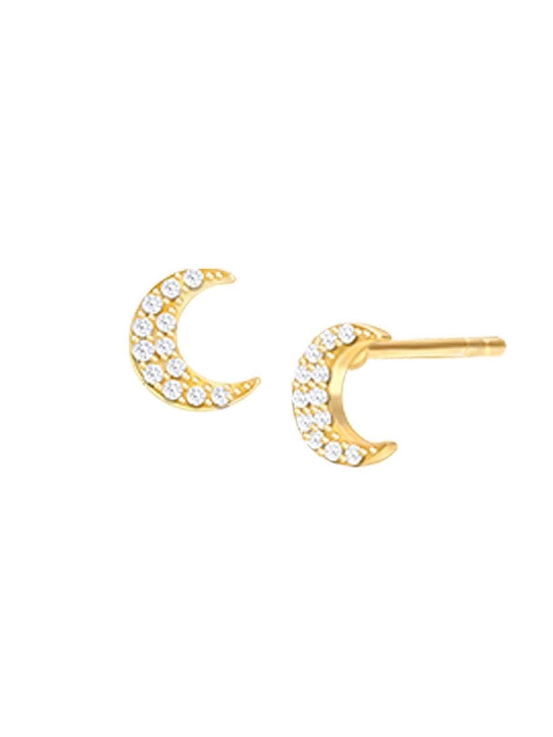 Buy GIVA 925 Silver Golden Crescent Zircon Earrings - - Accessories for Women