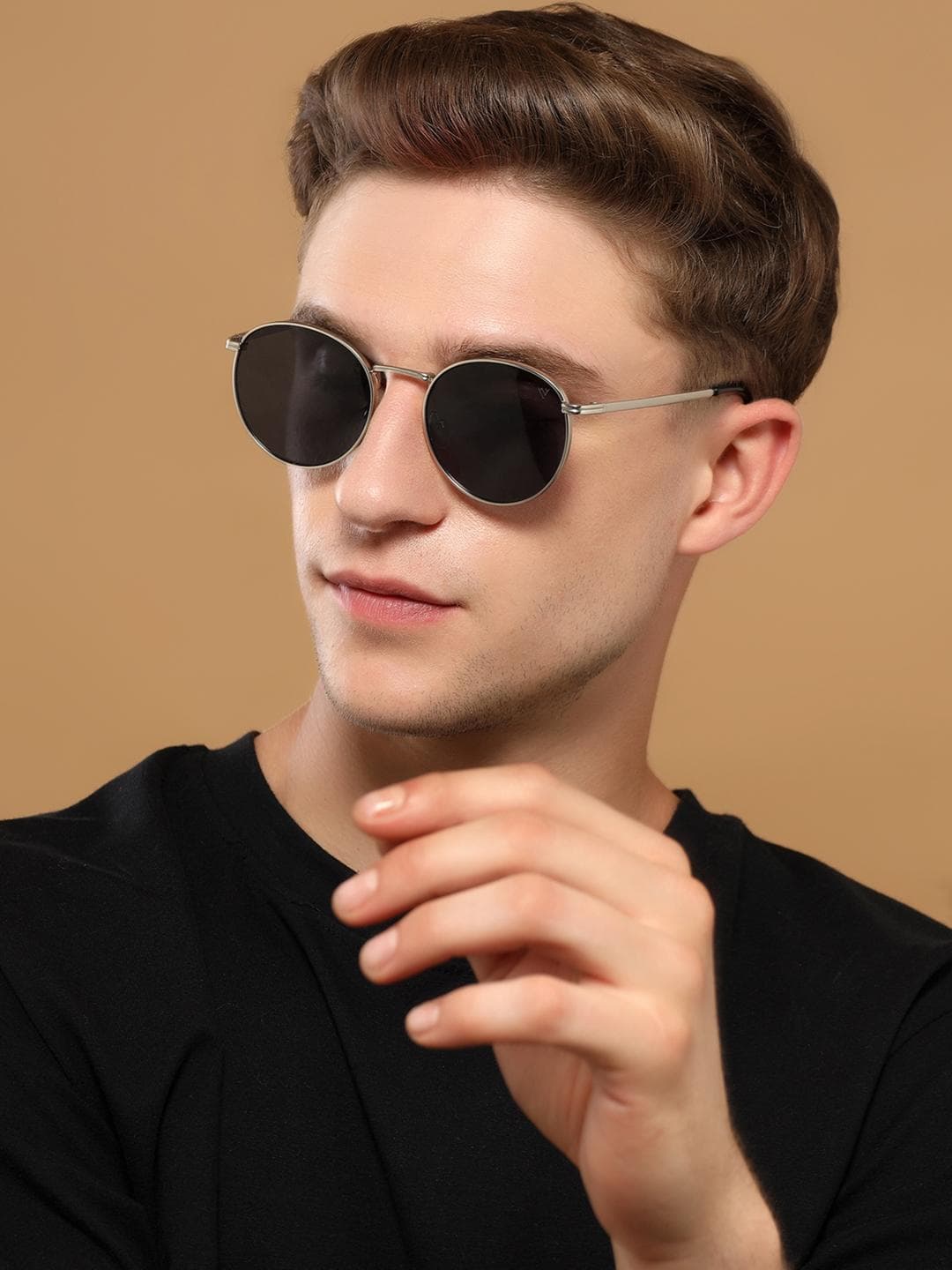 Buy Voyage Unisex Black Lens & Silver Toned Round Sunglasses With UV Protected Lens 1915MG3622 - - Accessories for Unisex