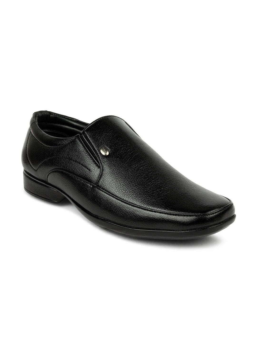 Action Men Black Solid Formal Slip-ons