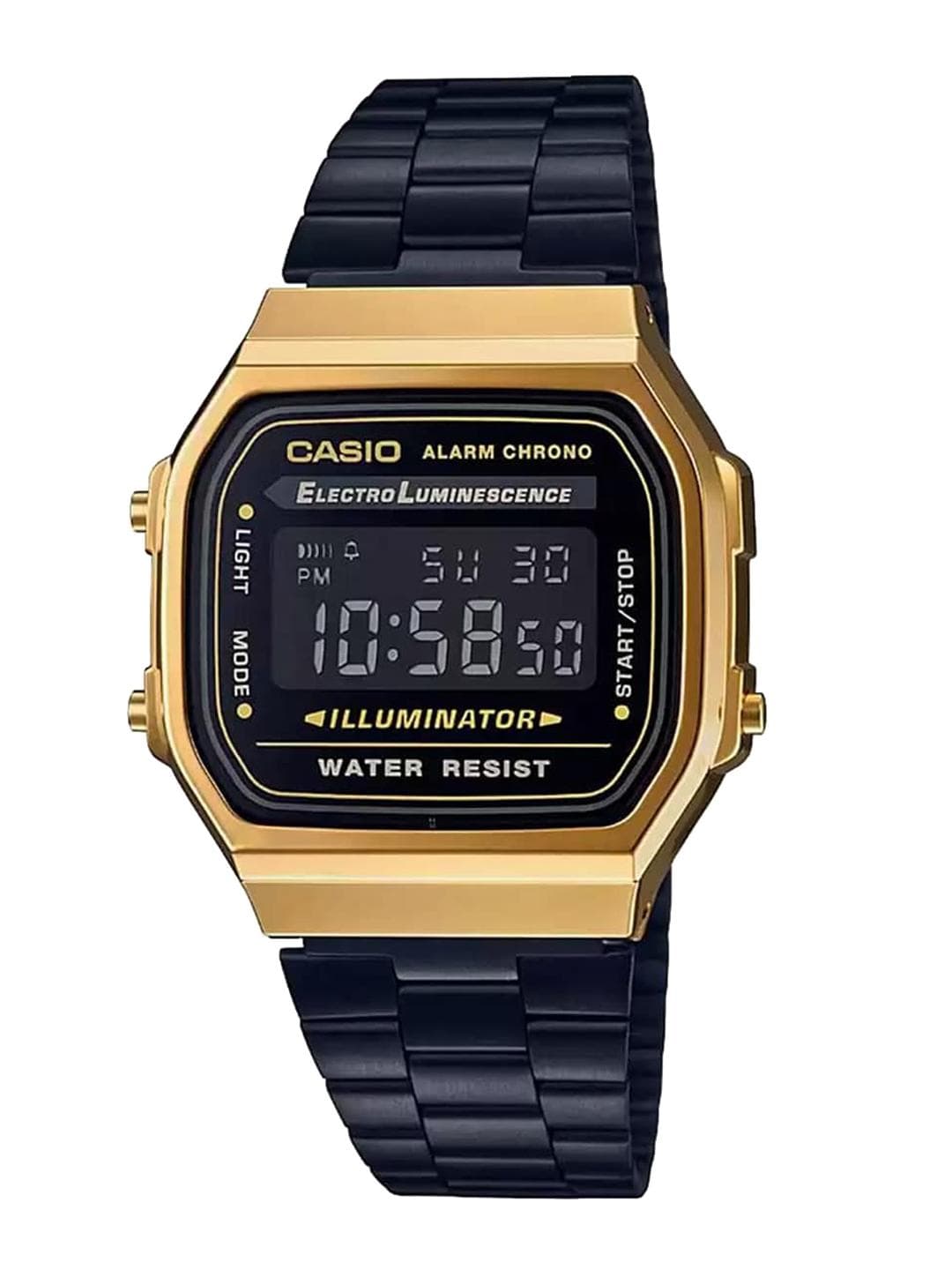 Buy CASIO Vintage A168WEGB 1BDF Black Digital Dial Black Stainless Steel Band D148 - - Accessories for Unisex