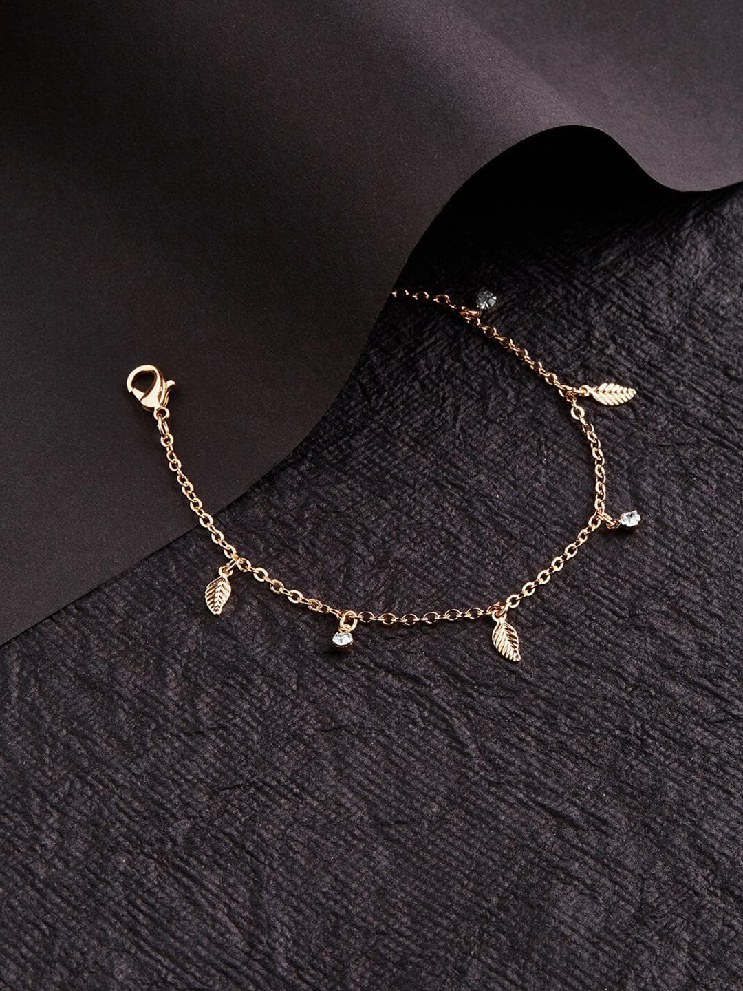 Accessorize Women Gold Feather Charms Bracelet