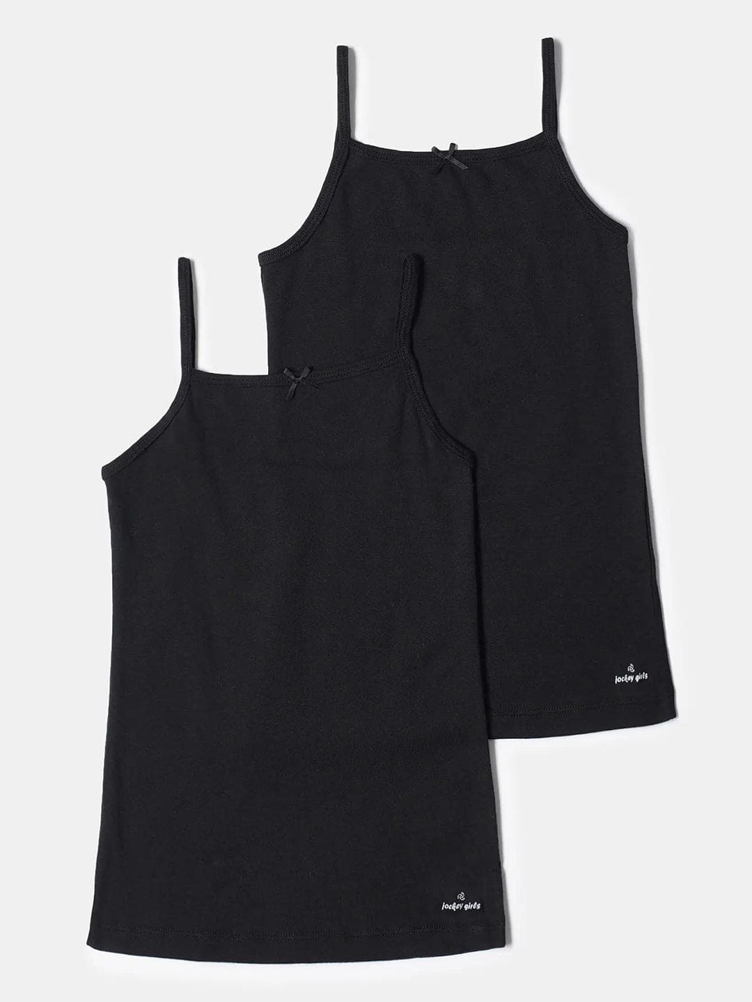 Jockey Girls Pack of 2 Super Combed Cotton Round Neck Camisole with Regular Straps-SG04