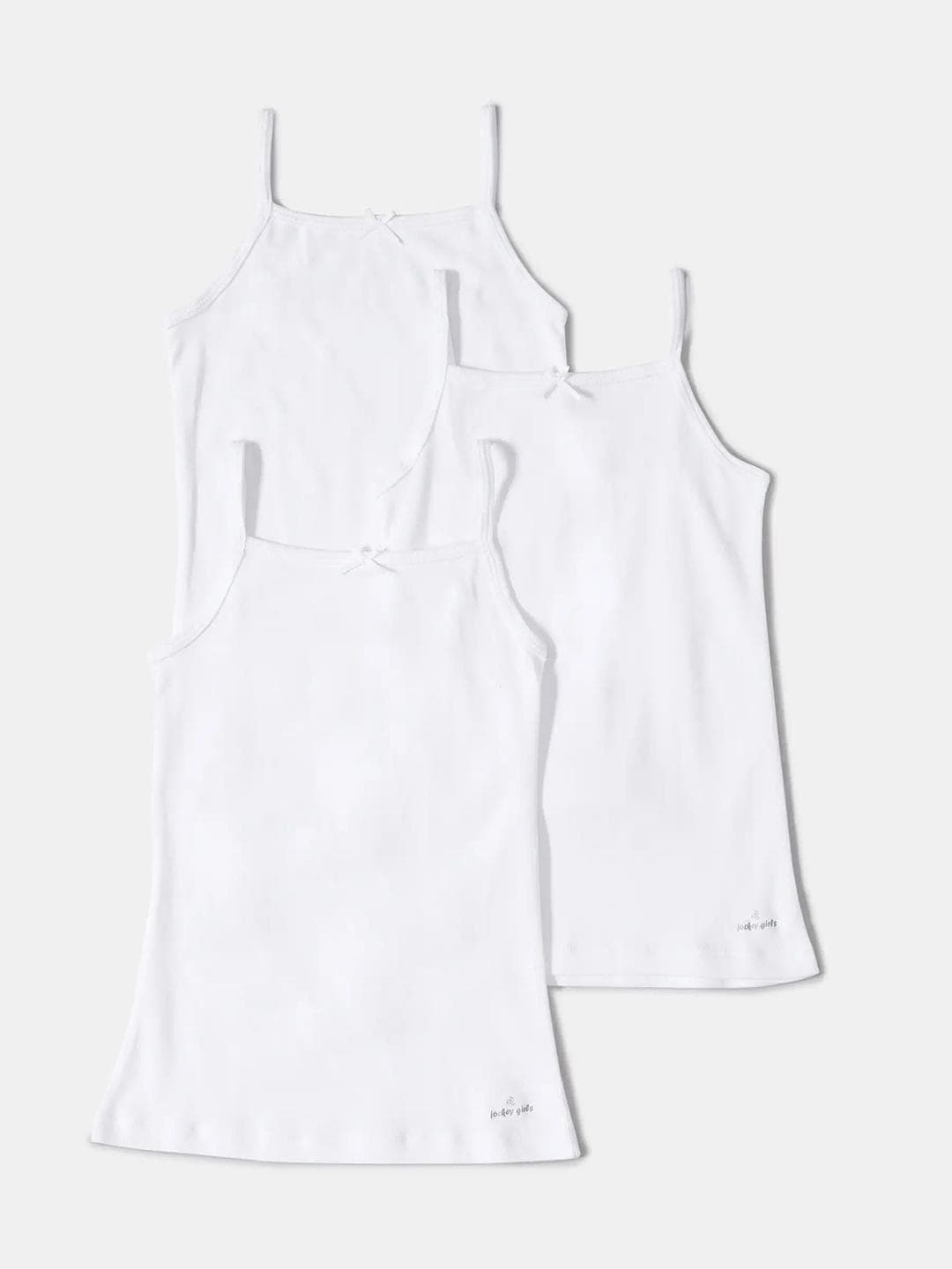 Buy Jockey Girls Pack Of 2 Super Combed Cotton Round Neck Camisole With Regular Straps SG04 - - Apparel for Girls