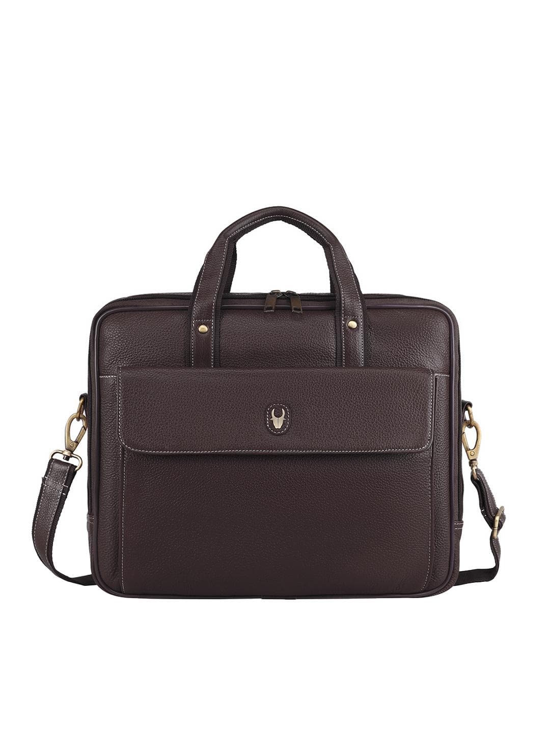 Buy WildHorn Men Brown Textured Leather Laptop Bag - - Accessories for Men