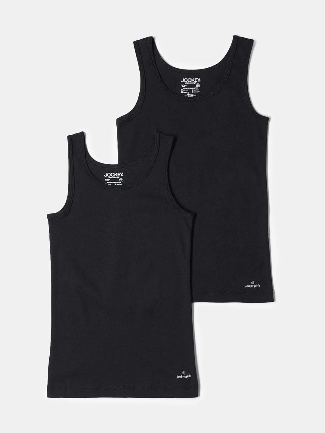 Jockey Girls Pack of 2 Super Combed Cotton Rib Solid Inner Tank Top-SG02