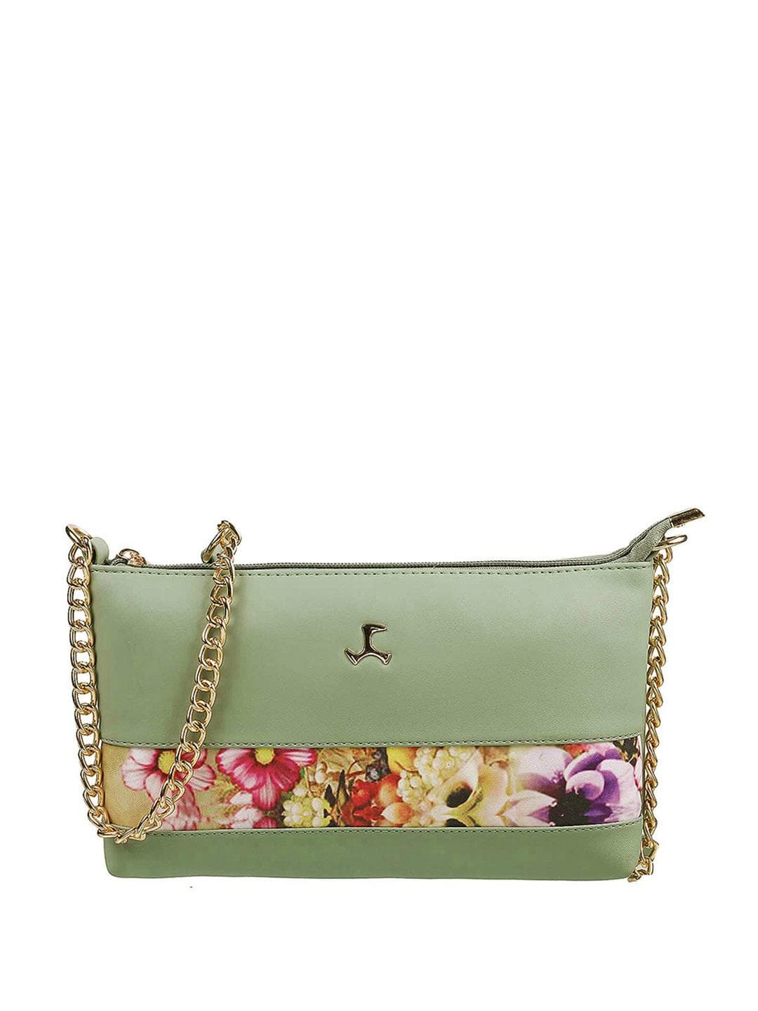 Mochi Green Floral Swagger Sling Bag
