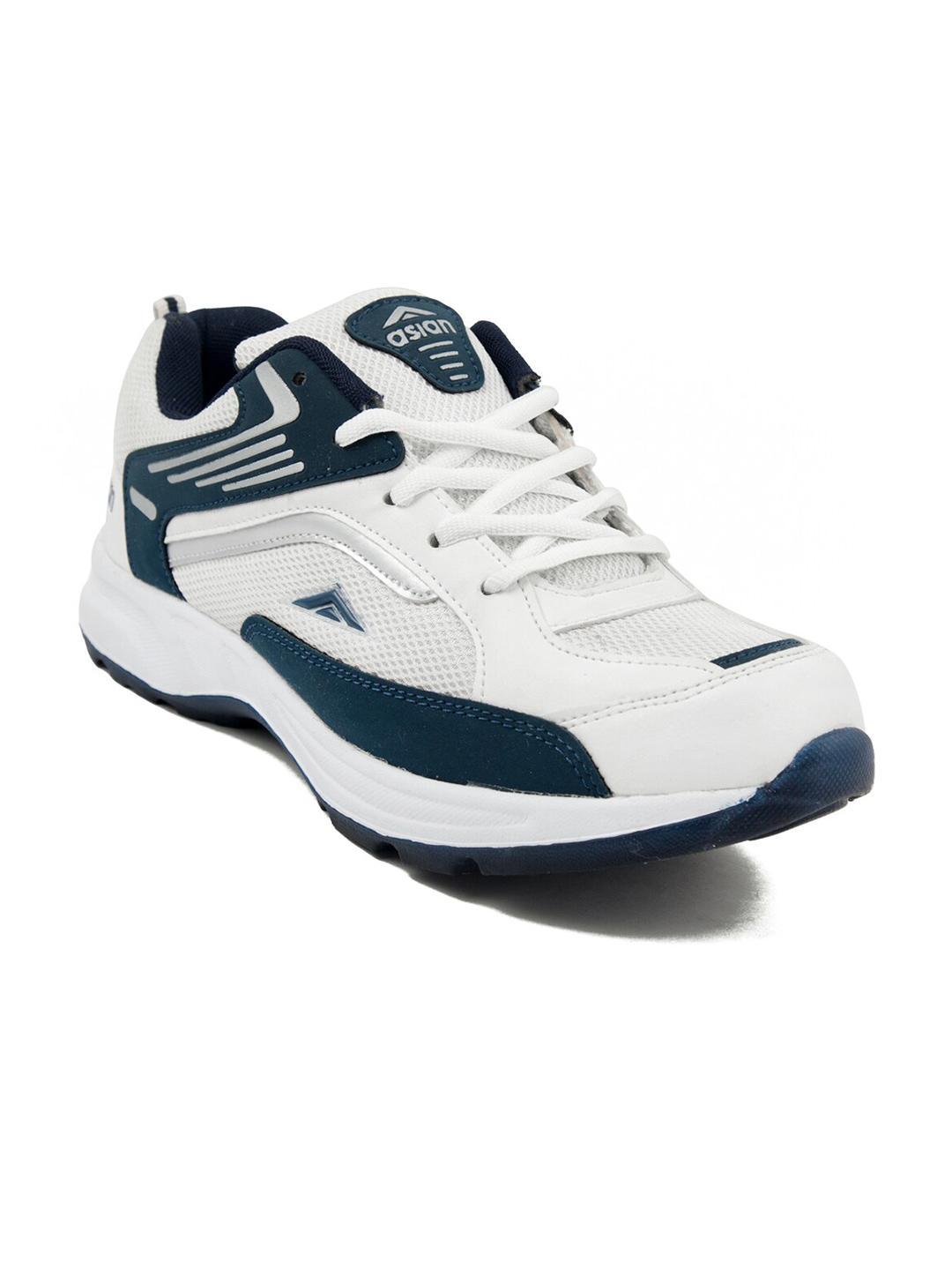 Buy ASIAN Men White & Navy Blue Mesh Running Shoes - - Footwear for Men