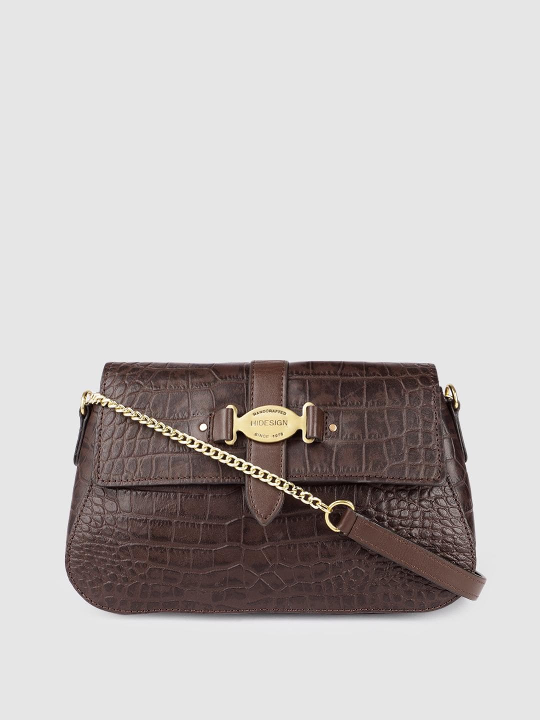 Buy Hidesign Brown Textured Leather Sling Bag - - Accessories for Women