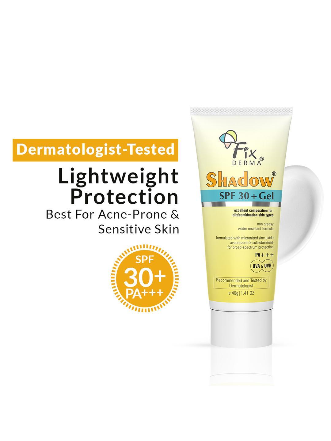 Buy FIXDERMA Shadow Sunscreen SPF 30+ Gel For Oily Skin With PA+++ Protection 40 G - - Personal Care for Unisex