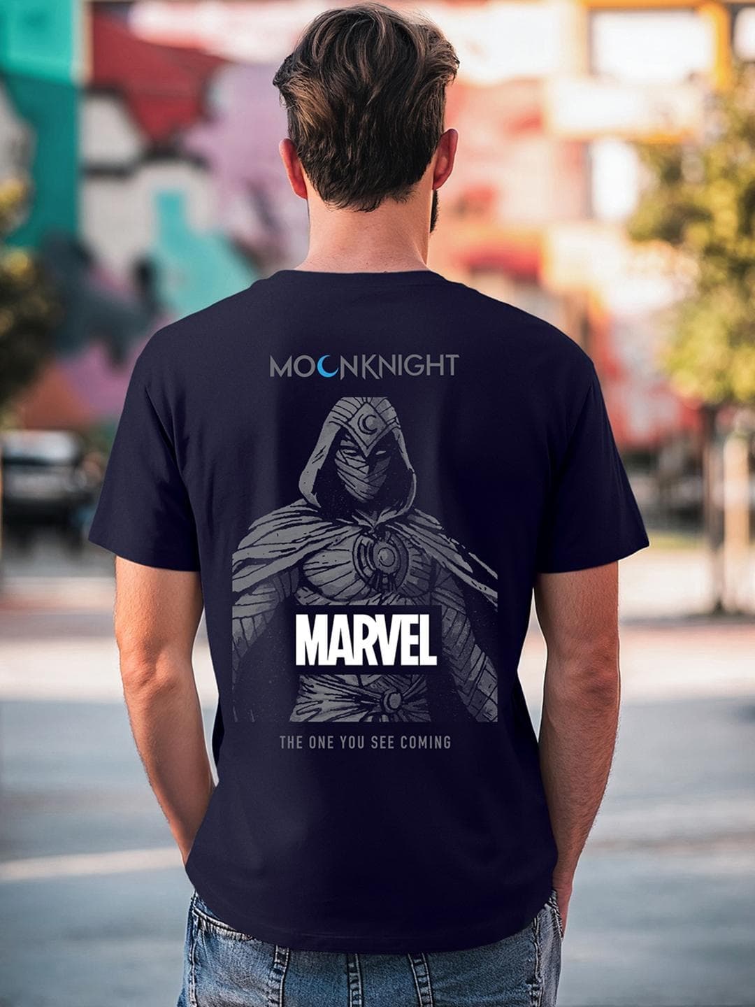 Bewakoof Marvel Moon Knight Typography Pure Cotton Round Neck Short Sleeves T-shirt