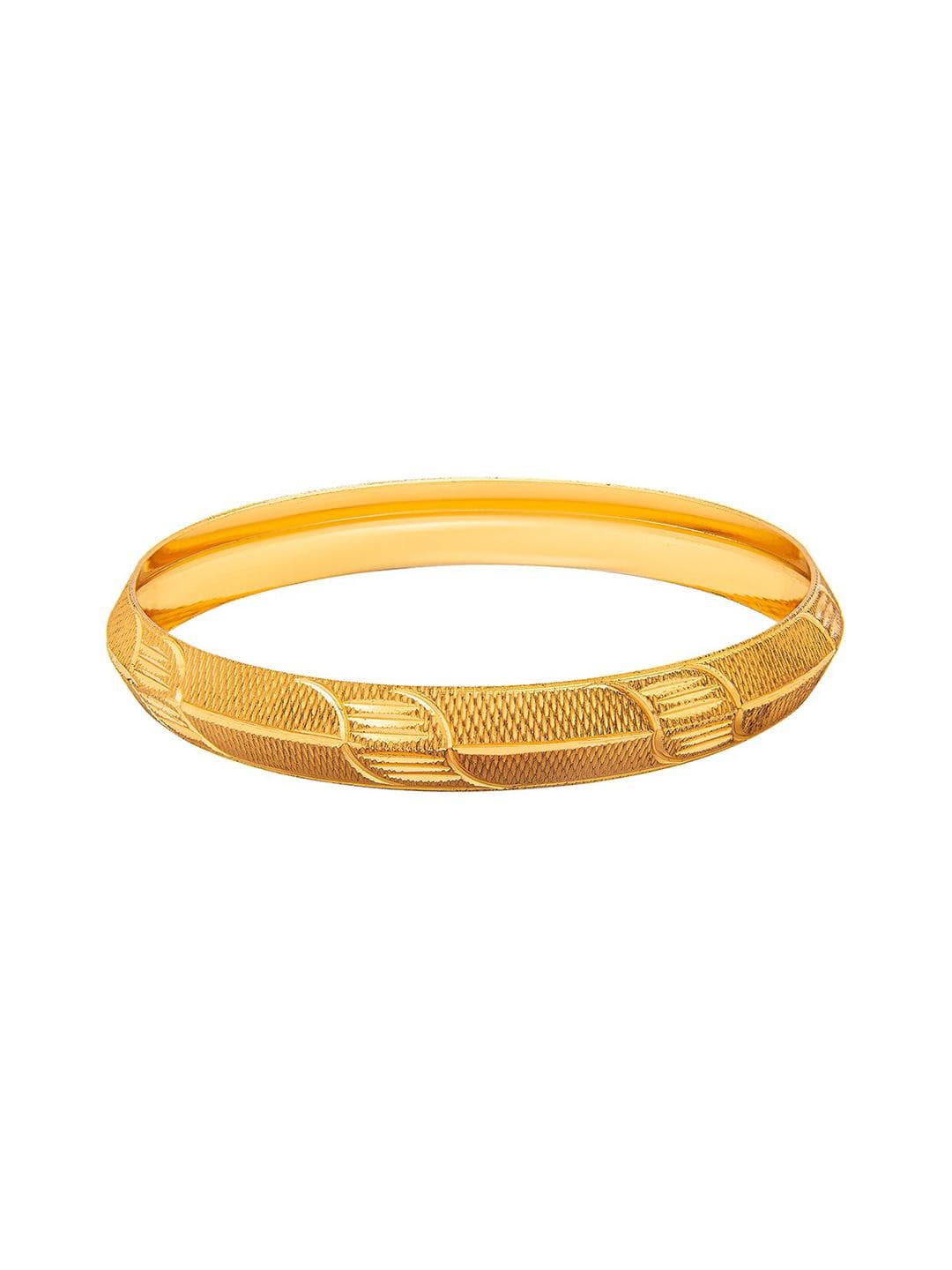bodha Men Gold Plated Slim Classic Kada- 6mm